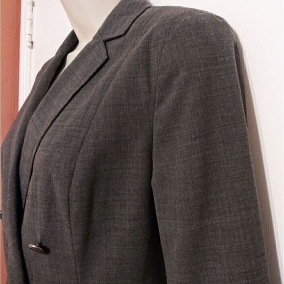 Gap Wool Blend Double Breasted Blazer Jacket Grey Size 4 - Picture 4 of 12